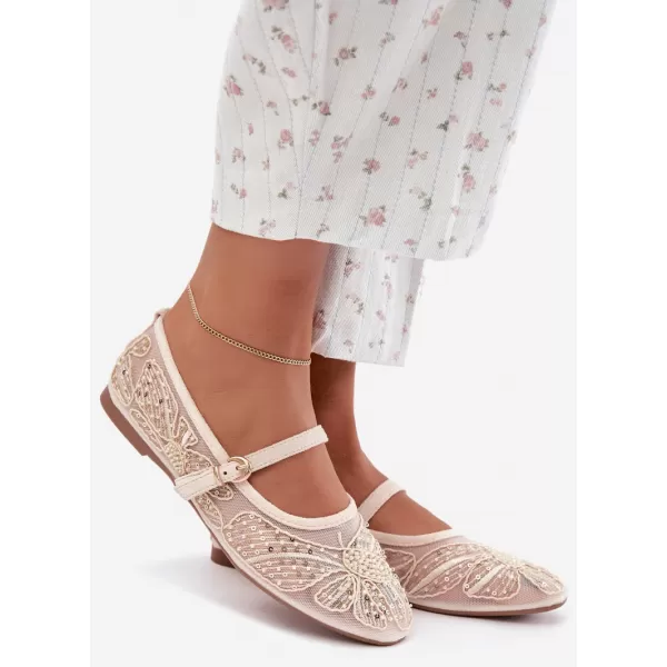 Dámske baleríny BOTO CH951 BEIGE BEŽOVÁ 