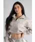 Half-zips mikina s leopardím vzorom NEBBIA PRIMAL 866 CREAM LEOPARD
