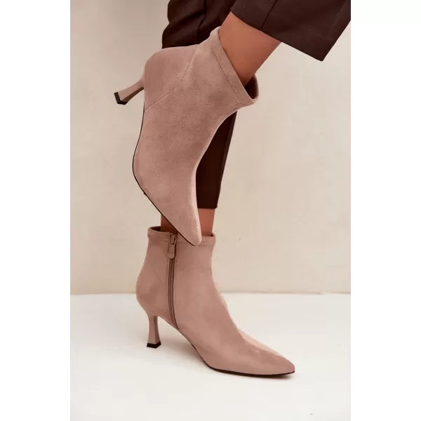  Dámske členkové topánky BOTO 7107 BEIGE 