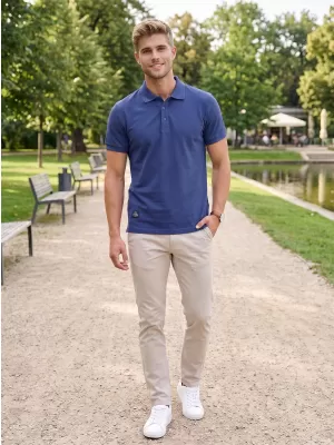 Pánske tričko s golierom ALTISPORT NP/ALMST90601 NAVY