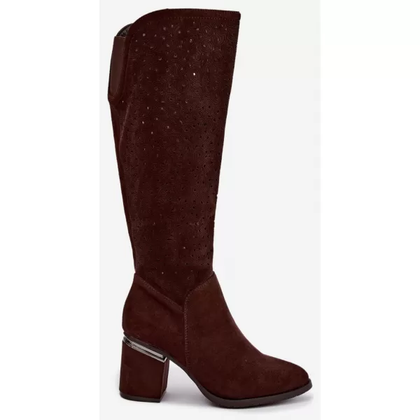  Dámske čižmy S.BARSKI HY62-8122 CHOCOLATE 