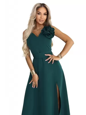 Dámske šaty NUMOCO 669-1 FĽAŠKOVÁ ZELEŇ