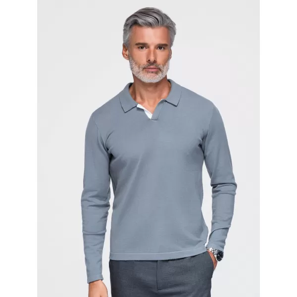  Pánske tričko s golierom OMBRE OM-POLS-0138 GREY 