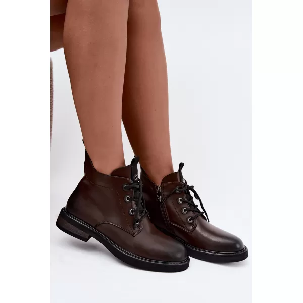  Dámske členkové topánky D&A CR62-3337 BROWN 