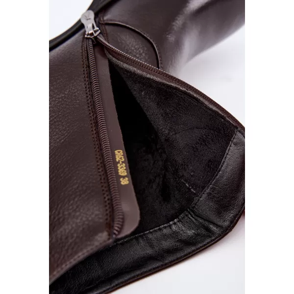  Dámske členkové topánky D&A CR62-3369 DARK BROWN 