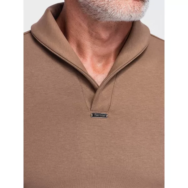  Pánska mikina OMBRE OM-SSNZ-0262 BROWN 