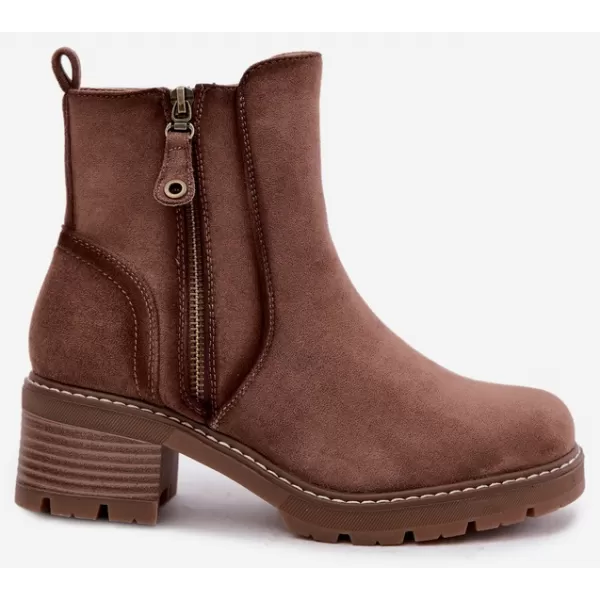  Dámske členkové topánky S.BARSKI HY62-8101 COFFEE 
