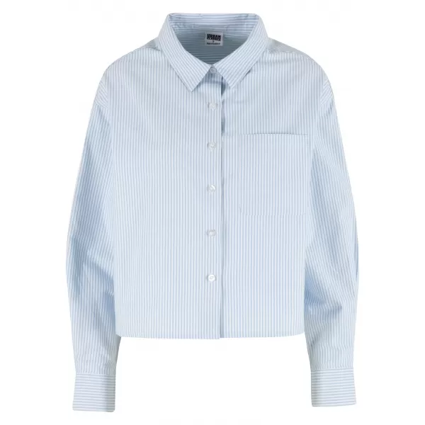  Dámska košeľa URBAN CLASSICS TB8171 LIGHT HORIZON BLUE/WHITE 