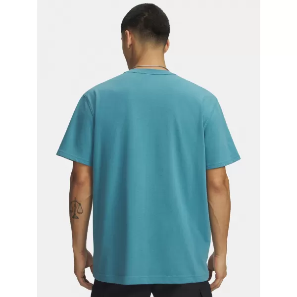  Pánske tričko UNDER ARMOUR M LOGO EMB HEAVYWEIGHT SS 1373997-466 MODRÁ 