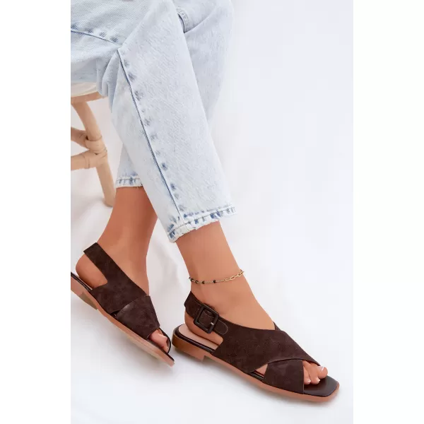  Dámske sandále S.BARSKI JC61-1001 BROWN 