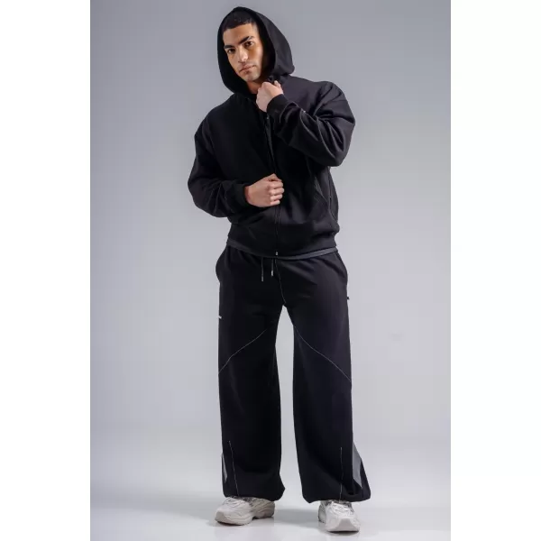 Mikina na zips s vyšívaným logom NEBBIA PRIMAL 884 BLACK 