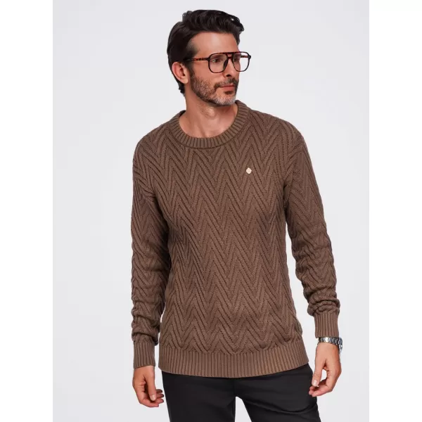  Pánsky sveter OMBRE OM-SWSW-0190 BROWN 