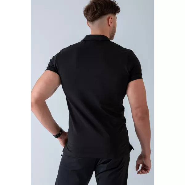  Pánske tričká NEBBIA MIKE MUSCLE FIT POLO 157 BLACK 
