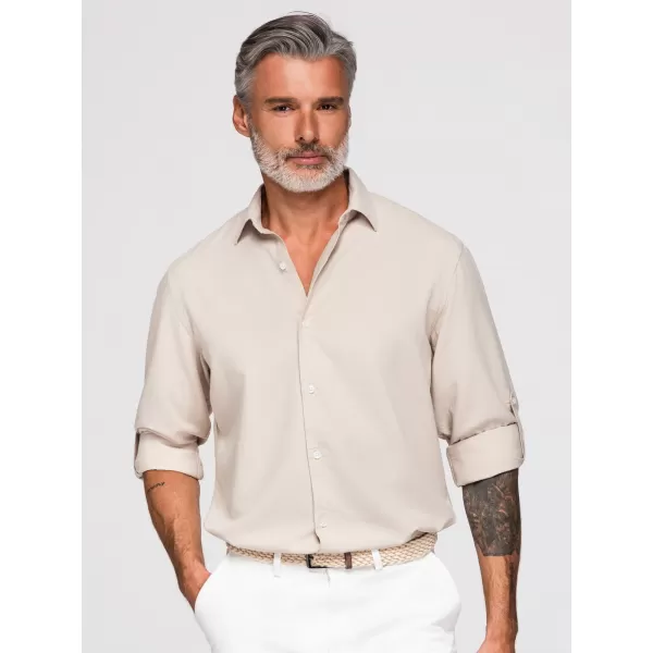  Pánska košeľa OMBRE OM-SHCS-0190 BEIGE 