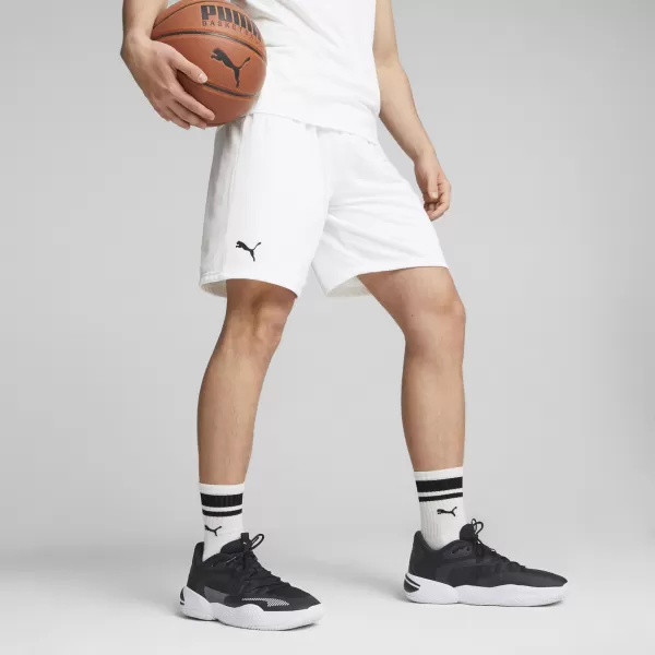  Pánske kraťasy PUMA HOOPS TEAM PRACTICE SHORT 676641-02 PUMA WHITE 