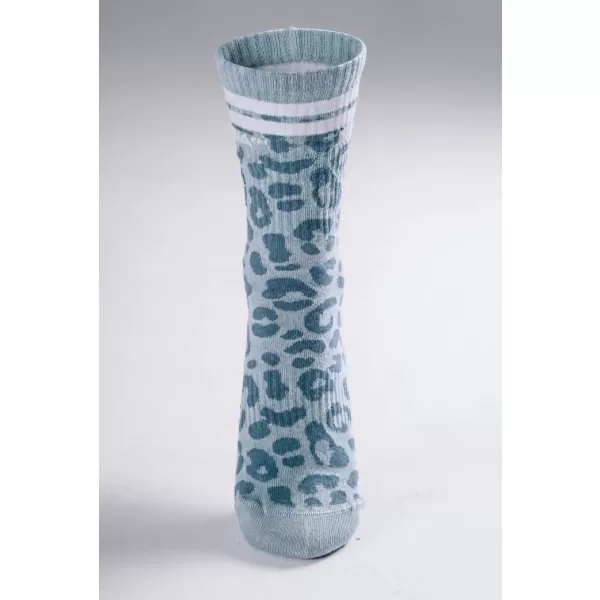  Crew ponožky s leopardím vzorom NEBBIA PRIMAL 106 BLUE LEOPARD 