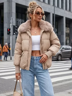 Dámska bunda DSTREET TY5816 KARAMELOVÁ