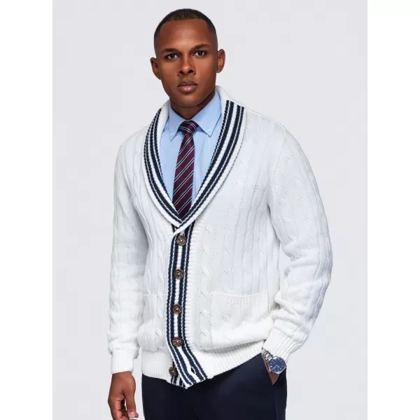  Pánsky kardigan OMBRE OM-SWCD-0196 WHITE 