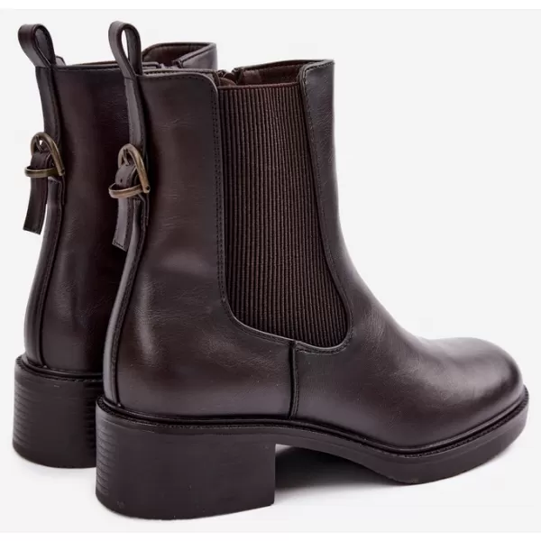  Dámske členkové topánky SERGIO LEONE BT-04 DARK BROWN 