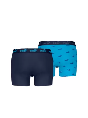 Pánske boxerky PUMA ELEMENTS MEN LOGO PRINT BOXERS 2P 93875401 BLUE COMBO