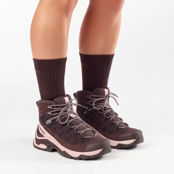  Dámske topánky SALOMON QUEST ECHO GORE TEX L47968500 BLACK COFFEE/SHADOW GRAY/BLACK 