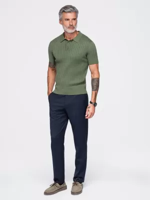 Pánske polo tričko OMBRE OM-POSS-0180 OLIVE