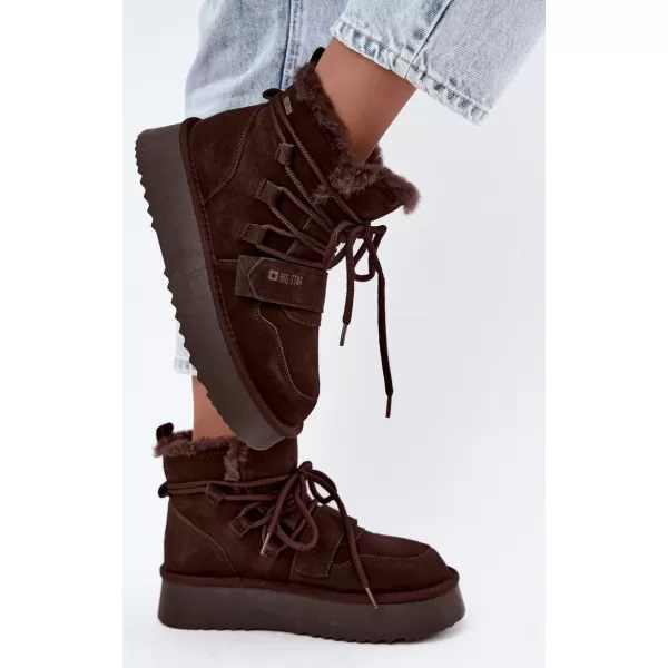  Dámske snehule BIG STAR SHOES UU274316 BROWN/BEIGE SHADOWS 