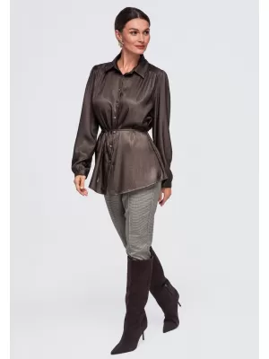 Dámska košeľa OMBRE OW-SH-E0071 BROWN