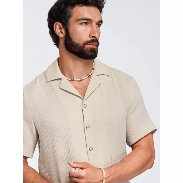  Pánska košeľa OMBRE OM-SHSS-0223 BEIGE 