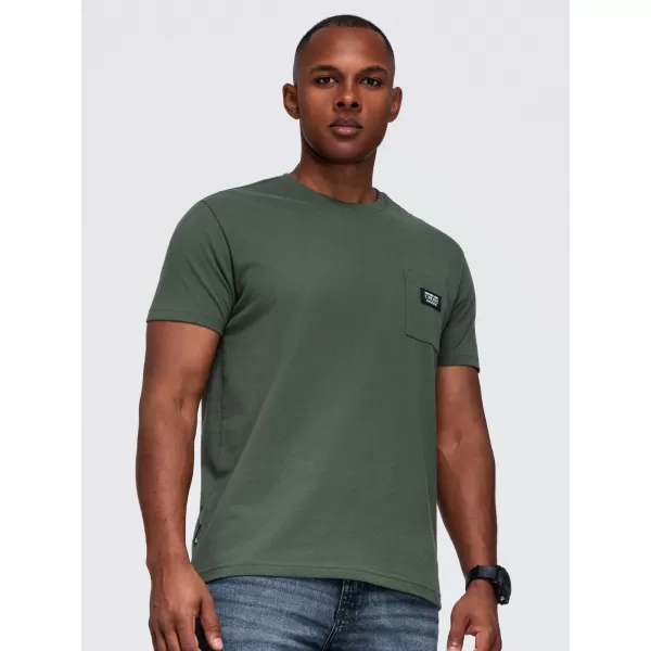  Pánske tričko OMBRE OM-TSCT-0305 DARK OLIVE 