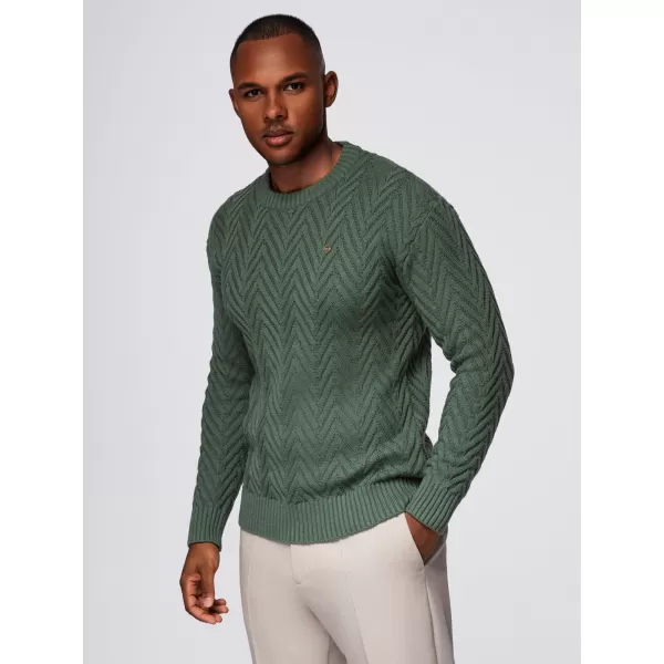  Pánsky sveter OMBRE OM-SWSW-0190 MUTED GREEN 
