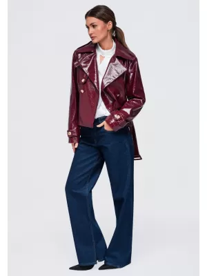 Dámska bunda OMBRE OW-JAFL-0144 BURGUNDY