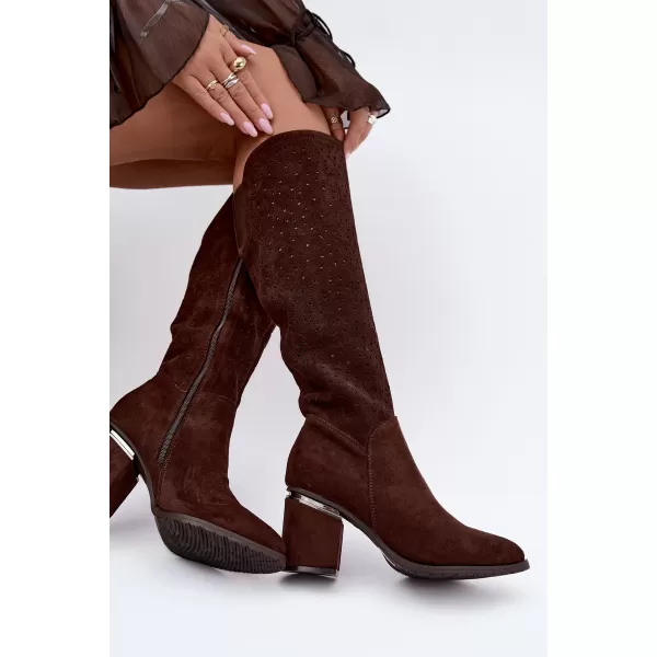  Dámske čižmy S.BARSKI HY62-8122 CHOCOLATE 