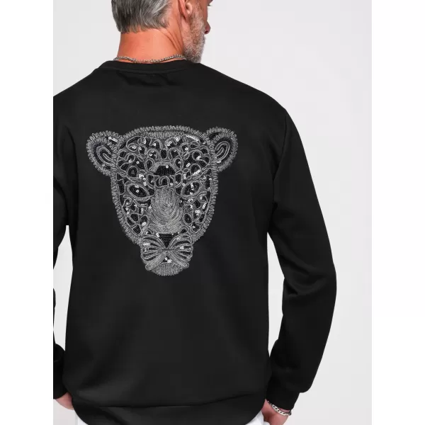 Pánska mikina OMBRE OM-SSNZ-0274 BLACK 