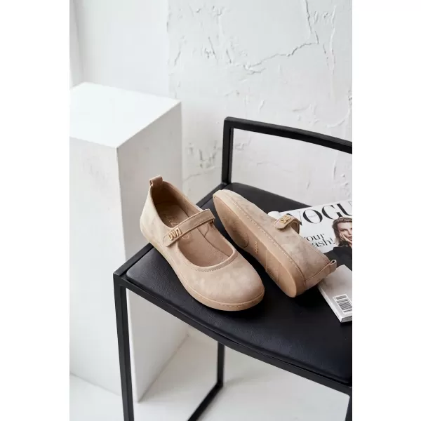  Dámske baleríny ZAZOO 10206 BEIGE 