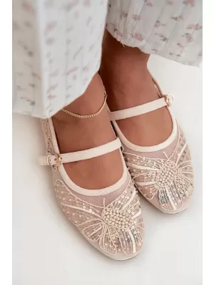 Dámske baleríny BOTO CH951 BEIGE BEŽOVÁ