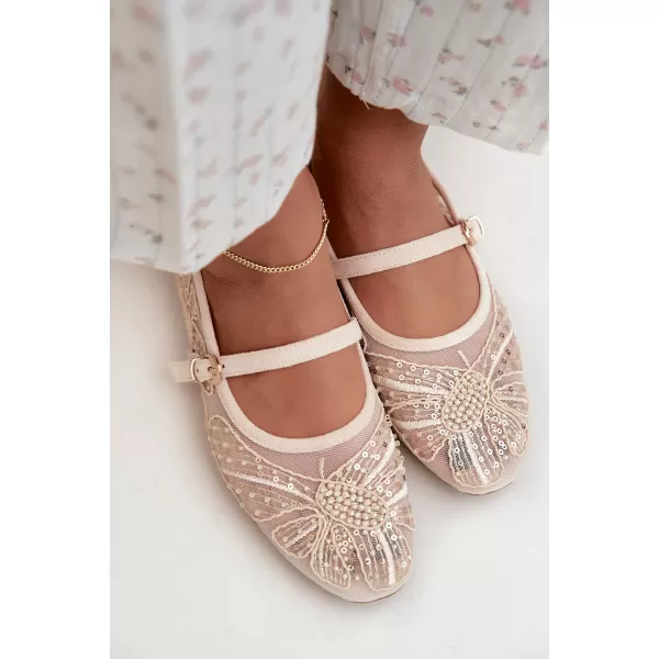  Dámske baleríny BOTO CH951 BEIGE BEŽOVÁ 