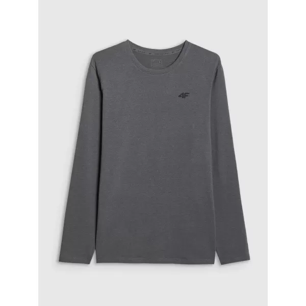 Pánske tričko s dlhým rukávom 4F WMM00TLONM611 DARK GREY MELANGE 