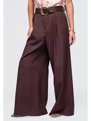 Dámske nohavice OMBRE OW-PA-E0019 BROWN