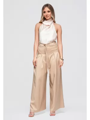 Dámske nohavice OMBRE OW-PA-E0014 TAUPE