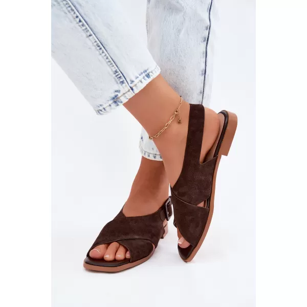  Dámske sandále S.BARSKI JC61-1001 BROWN 