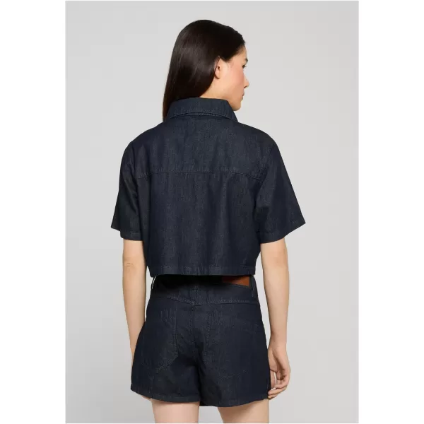  Dámska košeľa URBAN CLASSICS TB8372 BLUE RINSED WASHED 
