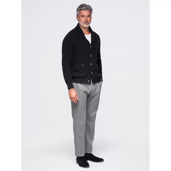  Pánsky kardigan OMBRE OM-SWCD-0200 BLACK 