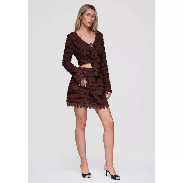  Dámska sukňa OMBRE OW-GL-E0015 DARK BROWN 