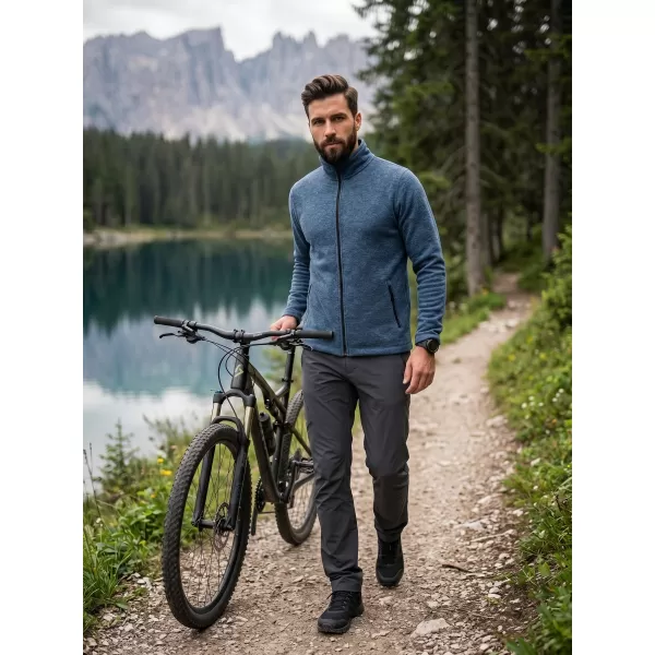  Pánska micro fleece mikina MALFINI FACTOR 852 TMAVÝ DENIM MELÍR 