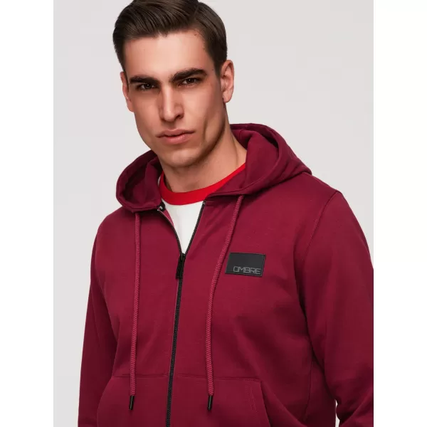  Pánska mikina OMBRE OM-SSZP-0256 RED 