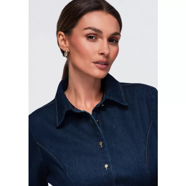  Dámska košeľa OMBRE OW-SH-E0070 NAVY BLUE 