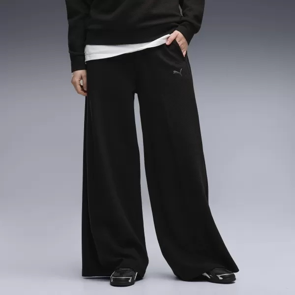  Dámske tepláky PUMA CLASS RELAXED WIDE LEG PANTS 69401301 PUMA BLACK 