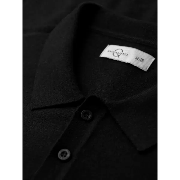  Pánske tričko s golierom OMBRE OM-POLS-0151 BLACK 