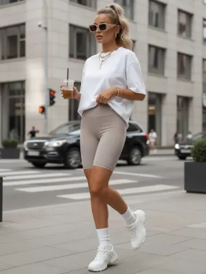 Dámske kraťasy DSTREET SY0569 SVETLO ŠEDÁ